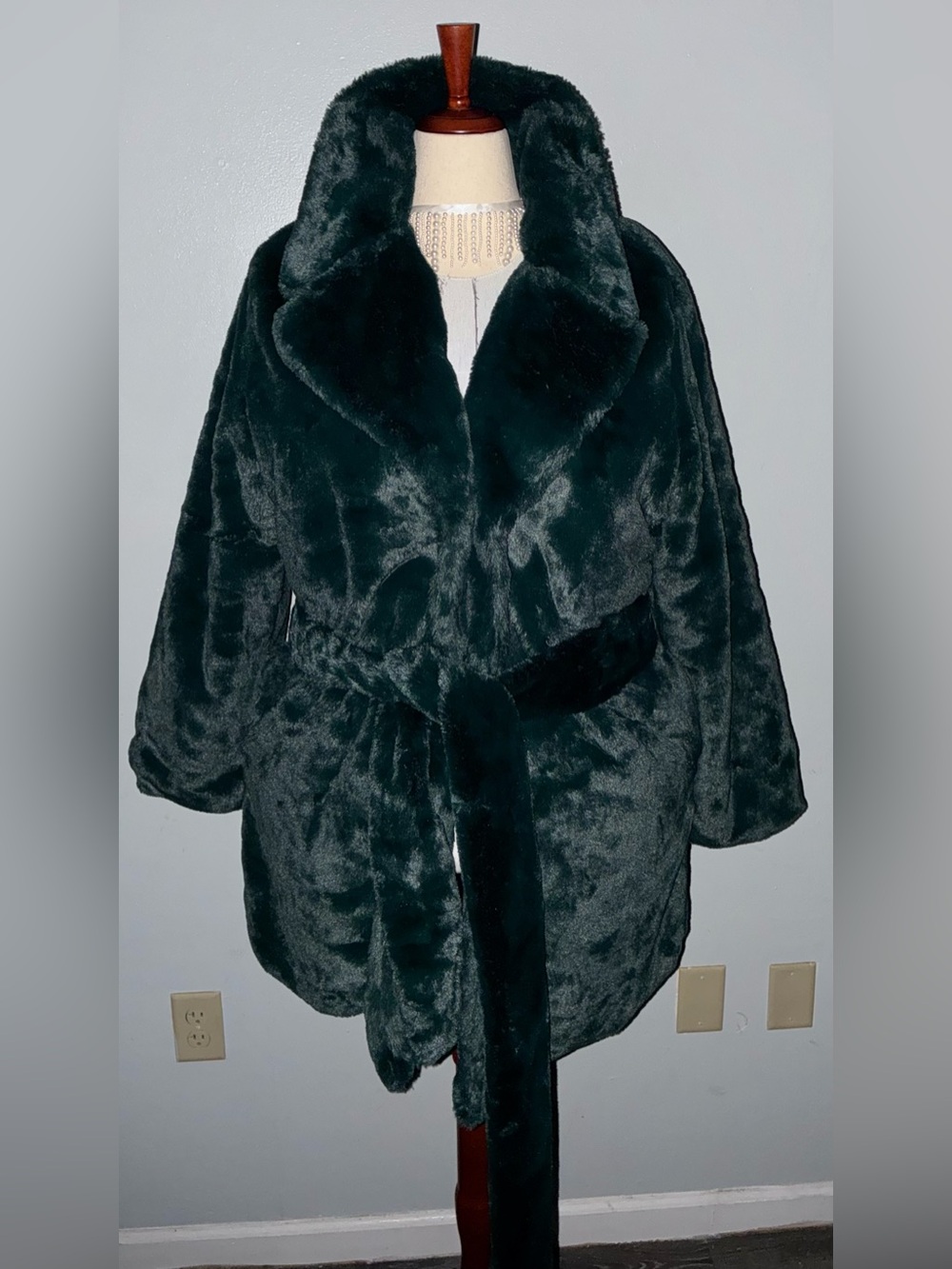 Chilly Days Ahead Faux Fur Coat — Emerald — Size 1X